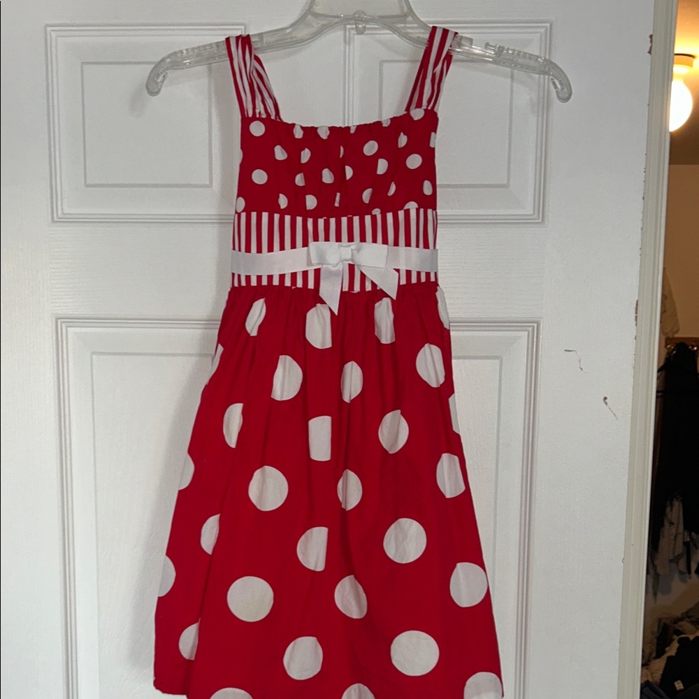 Red and White Polka Dot Kids Dress